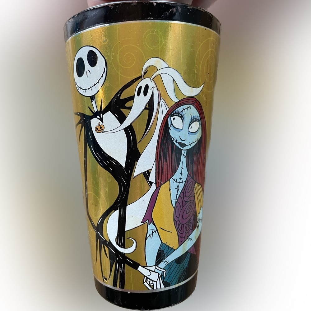 Nightmare Before Christmas Cup Disney Handpainted 6” tall